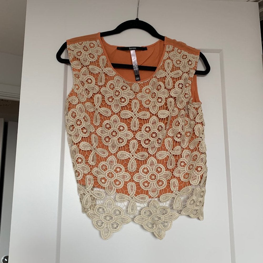 Orange Lace top